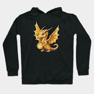 Baby gold dragon with a watch Hoodie